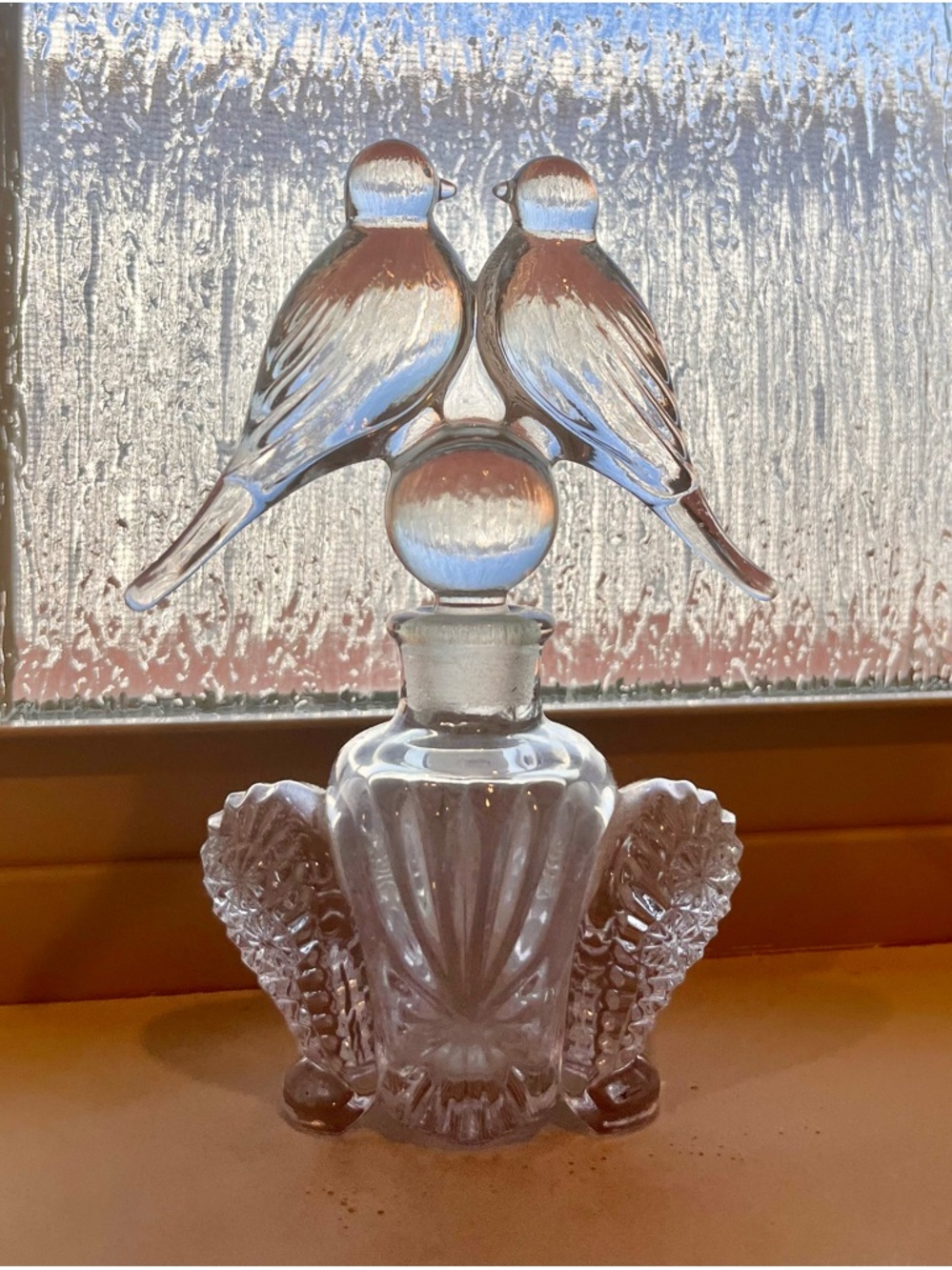 Glass Bird Perfume Bottle Home Art - Clear Decorative Accent